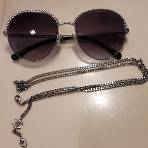 Chanel Pantos Sunglasses In Silver AUTHENTIC